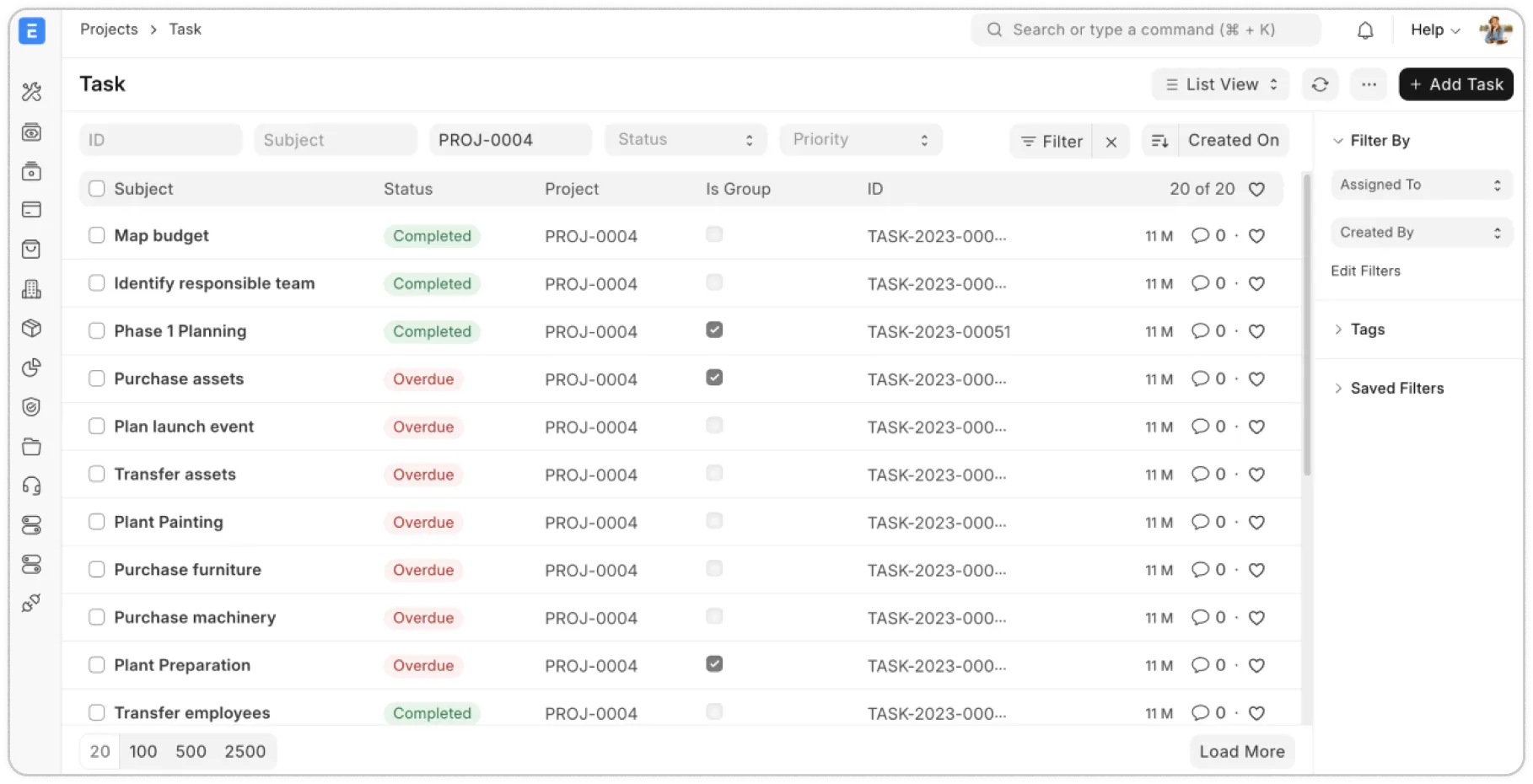 Project Management Dashboard